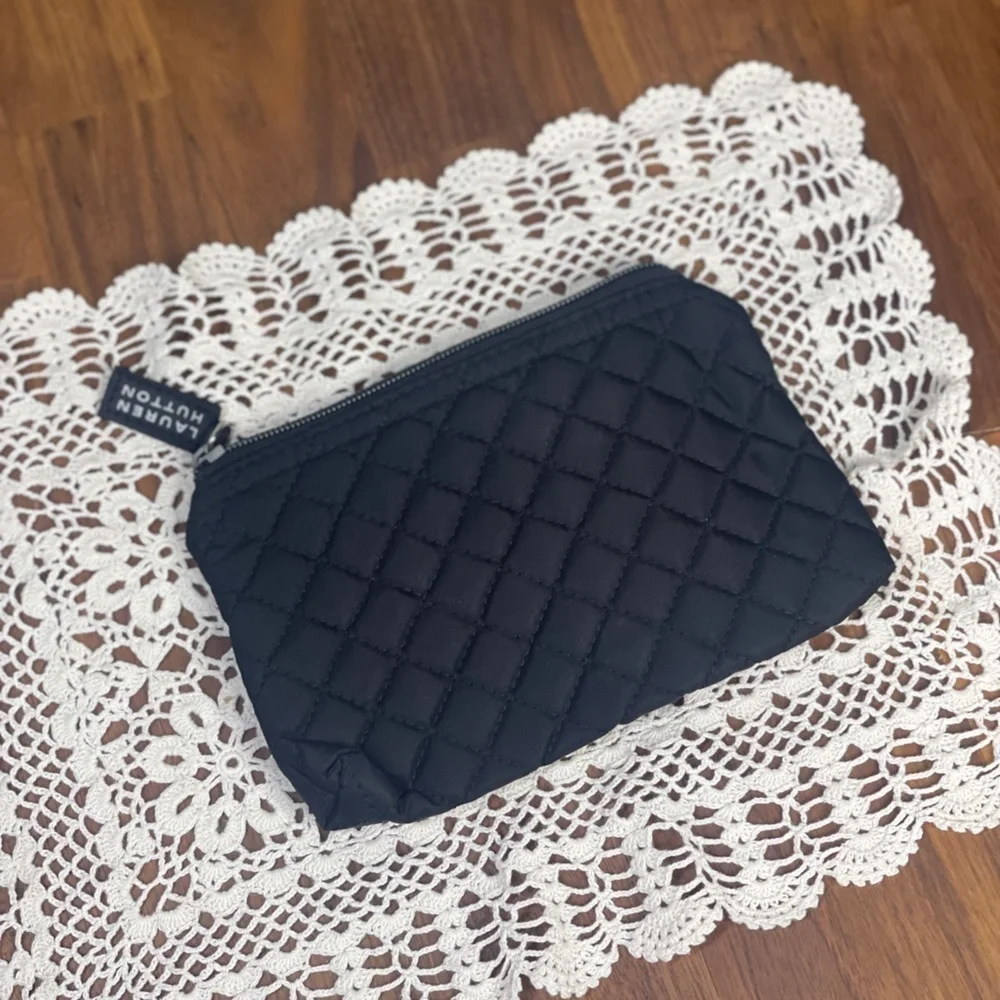 Laura Hutton Small Quilted Pouch Black